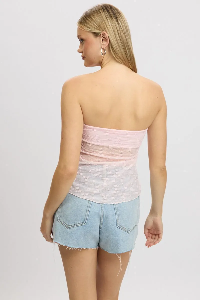 Pink Bandeau Top Lace sold by Ally Fashion product image thumbnail 5