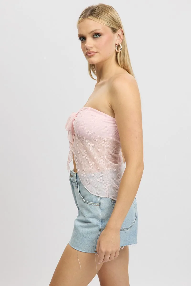 Pink Bandeau Top Lace sold by Ally Fashion product image thumbnail 4