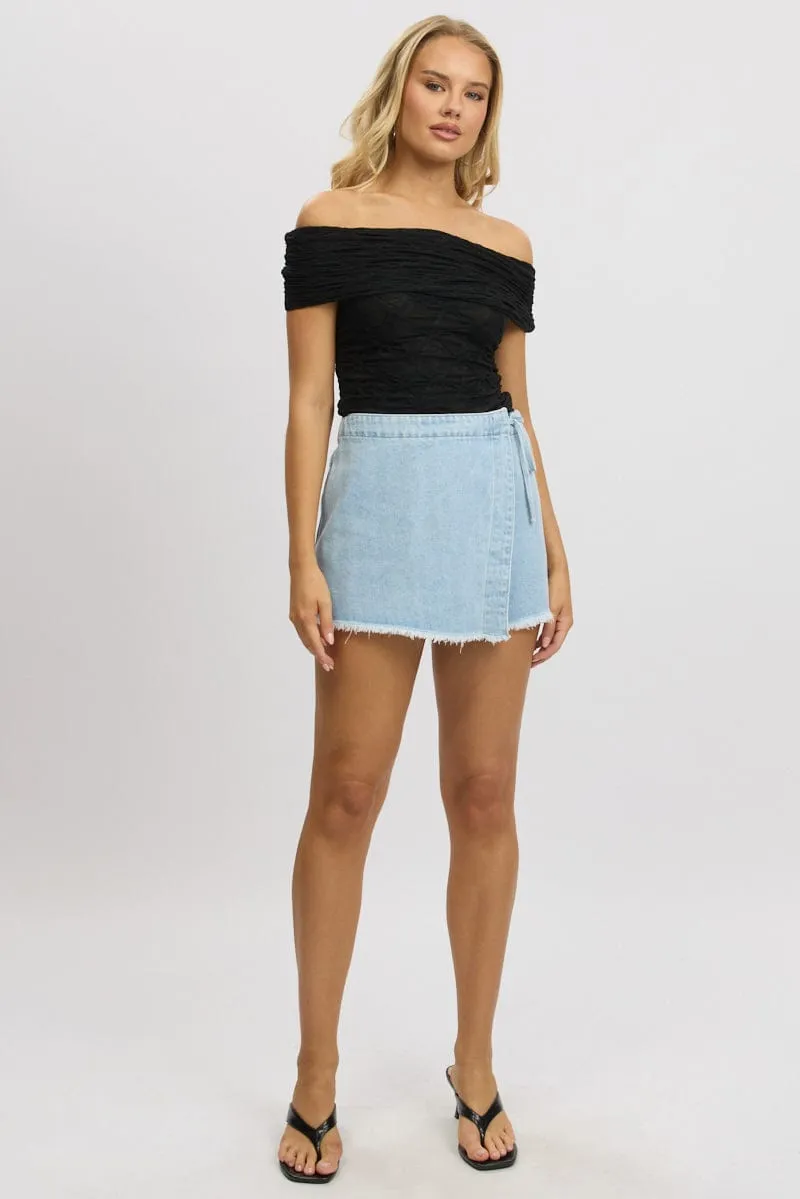 Black Textured Top Off Shoulder sold by Ally Fashion product image thumbnail 2