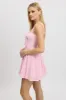 Pink Fit And Flare Dress Corset Detail Mini sold by Ally Fashion