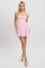 Pink Fit And Flare Dress Corset Detail Mini sold by Ally Fashion
