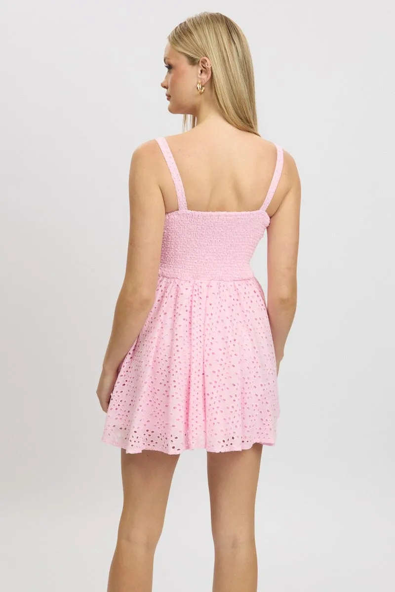 Pink Fit And Flare Dress Corset Detail Mini sold by Ally Fashion product image thumbnail 5