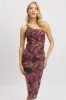 Pink Floral Bodycon Dress One Shoulder sold by Ally Fashion
