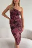 Pink Floral Bodycon Dress One Shoulder sold by Ally Fashion