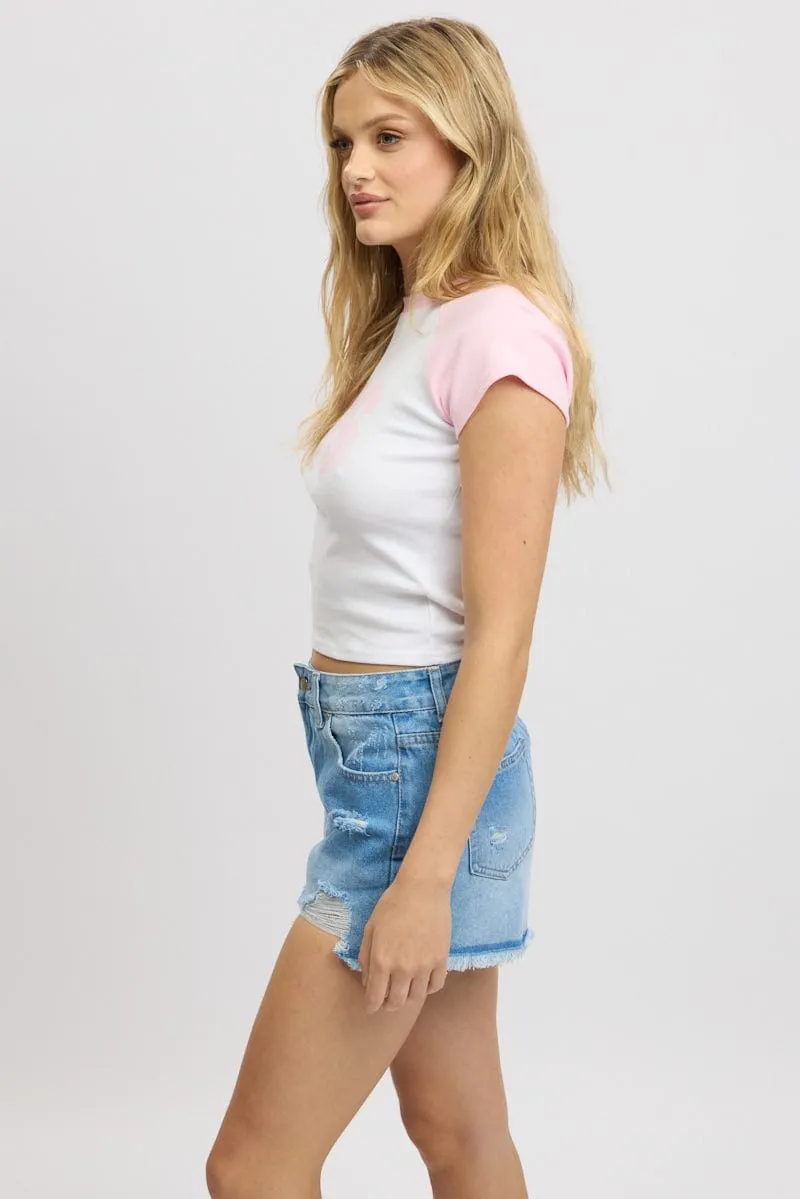 Pink Graphic Tee Short Sleeve sold by Ally Fashion product image thumbnail 4