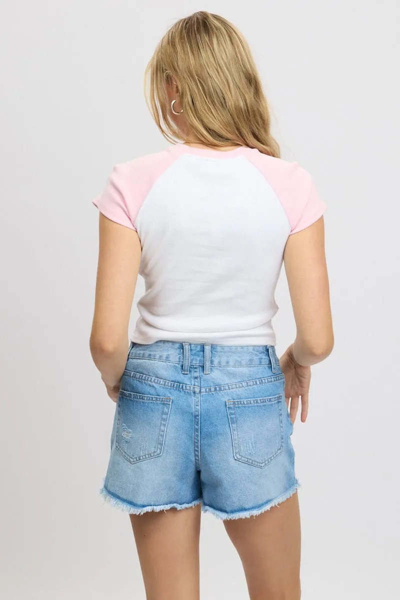 Pink Graphic Tee Short Sleeve sold by Ally Fashion product image thumbnail 5