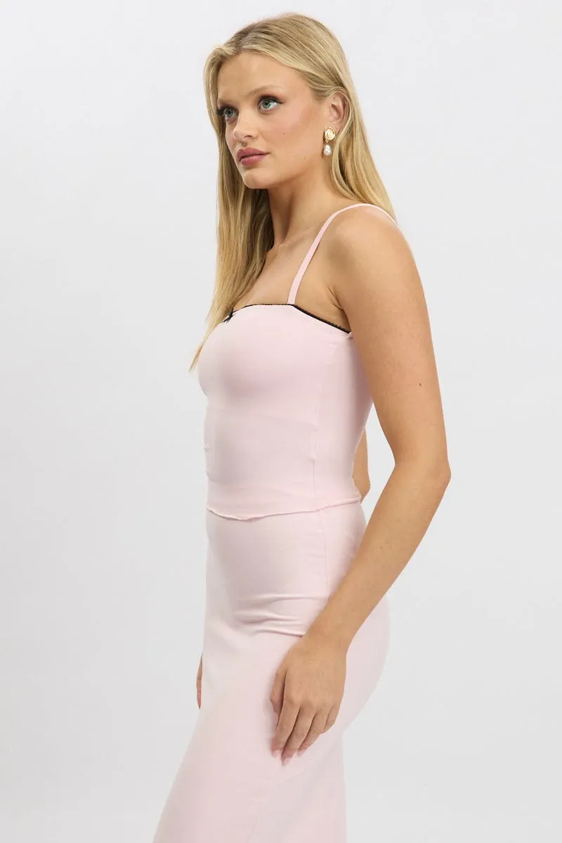 Pink Singlet Sleeveless Bow Detail sold by Ally Fashion product image thumbnail 4