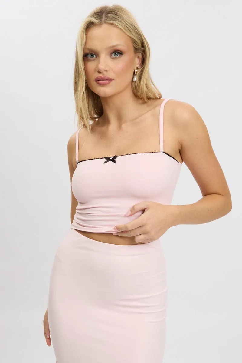 Pink Singlet Sleeveless Bow Detail sold by Ally Fashion product image thumbnail 3