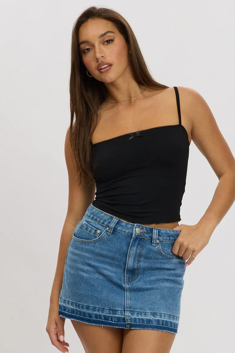 Black Singlet Sleeveless Bow Detail sold by Ally Fashion product image thumbnail 3