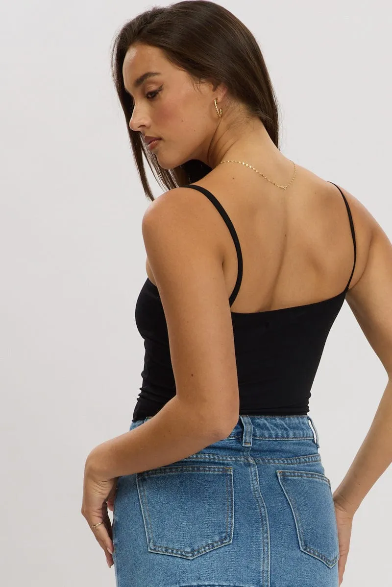 Black Singlet Sleeveless Bow Detail sold by Ally Fashion product image thumbnail 5