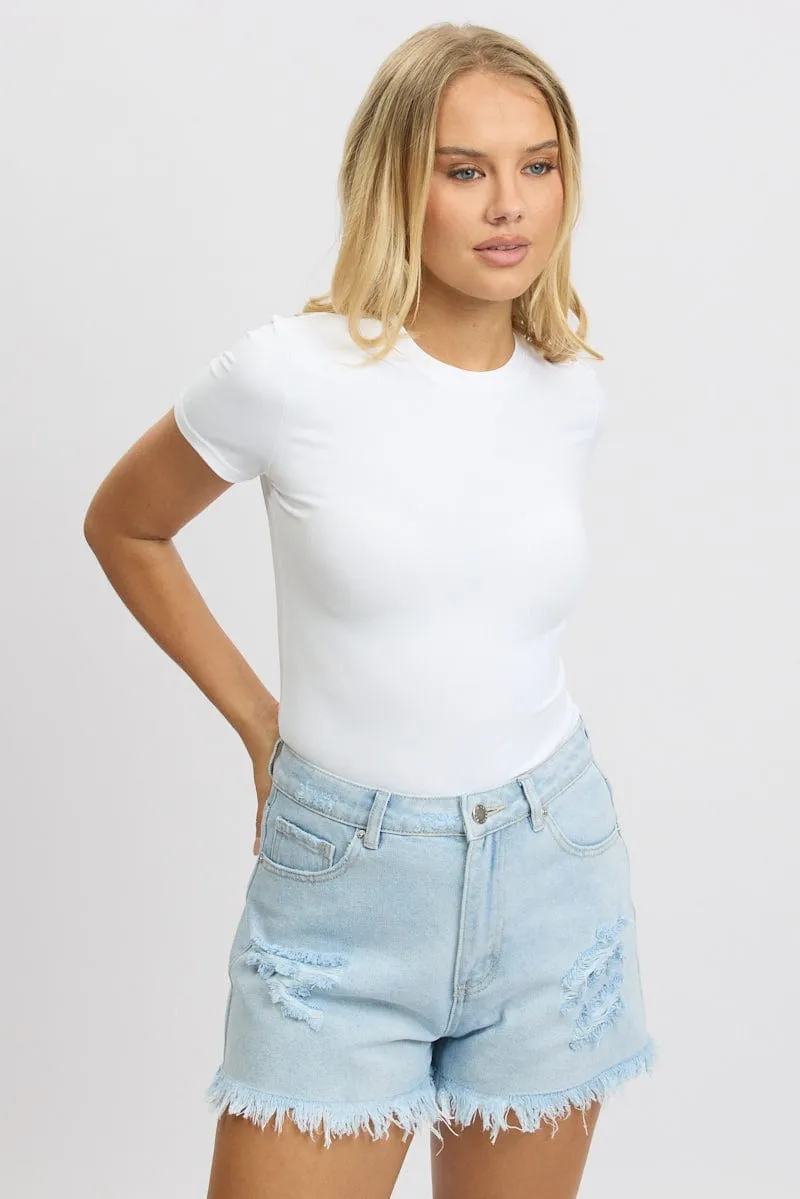 White T-Shirt Short Sleeve Crew Neck Supersoft sold by Ally Fashion product image thumbnail 3