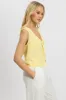 Yellow Tie Up Top Linen sold by Ally Fashion