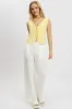 Yellow Tie Up Top Linen sold by Ally Fashion