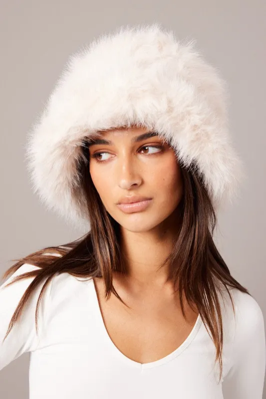 Beige Faux Fur Hat sold by Ally Fashion