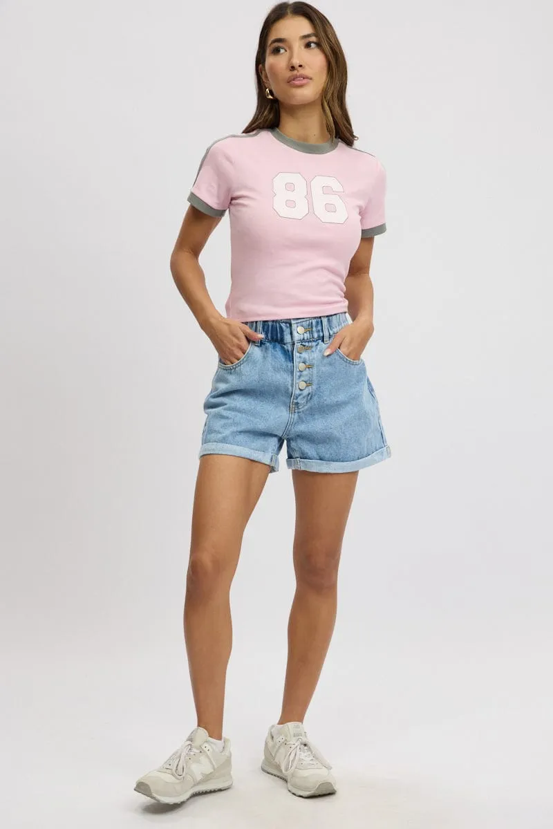 Denim Relaxed Shorts High Rise sold by Ally Fashion product image thumbnail 2