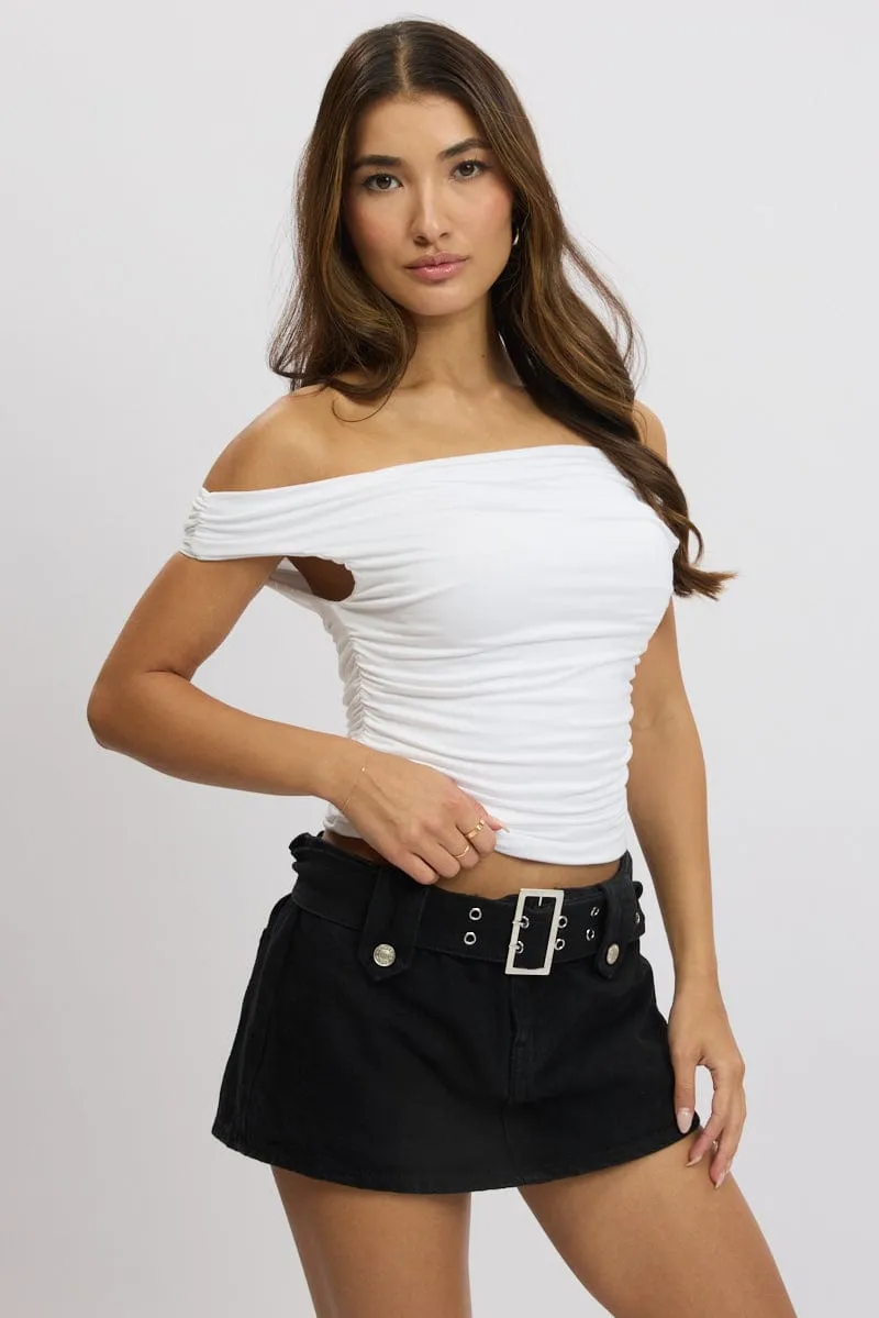 White Off Shoulder Top sold by Ally Fashion product image thumbnail 3