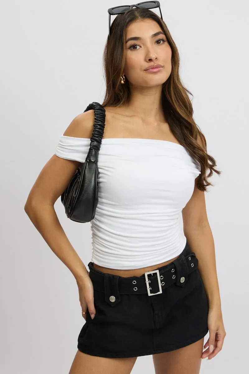 White Off Shoulder Top sold by Ally Fashion