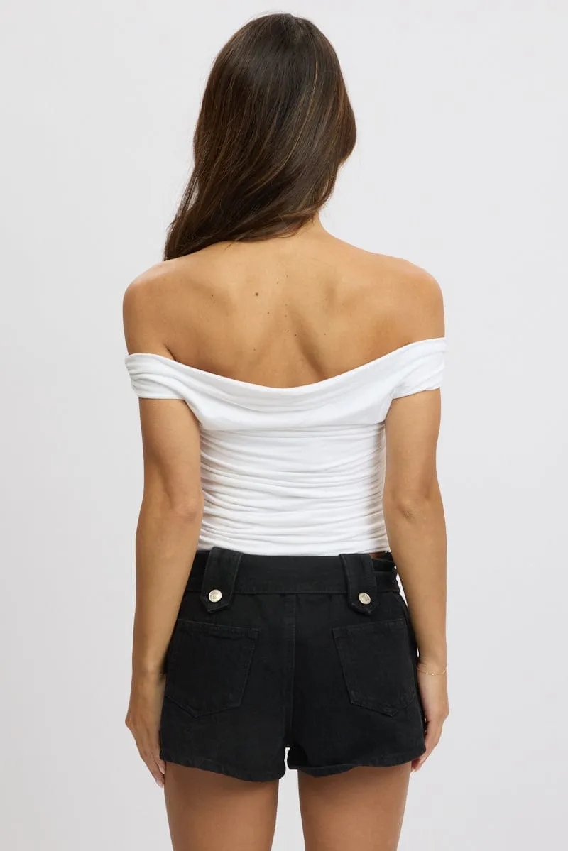 White Off Shoulder Top sold by Ally Fashion product image thumbnail 5