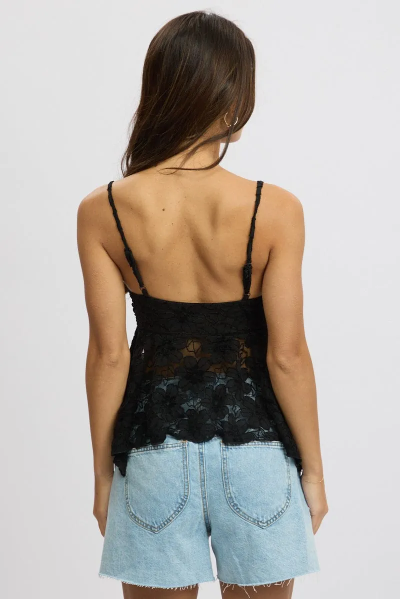 Black Singlet Top Lace sold by Ally Fashion product image thumbnail 5