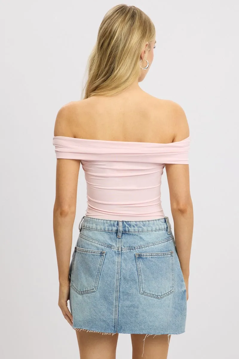 Pink Off Shoulder Top Jersey sold by Ally Fashion product image thumbnail 5