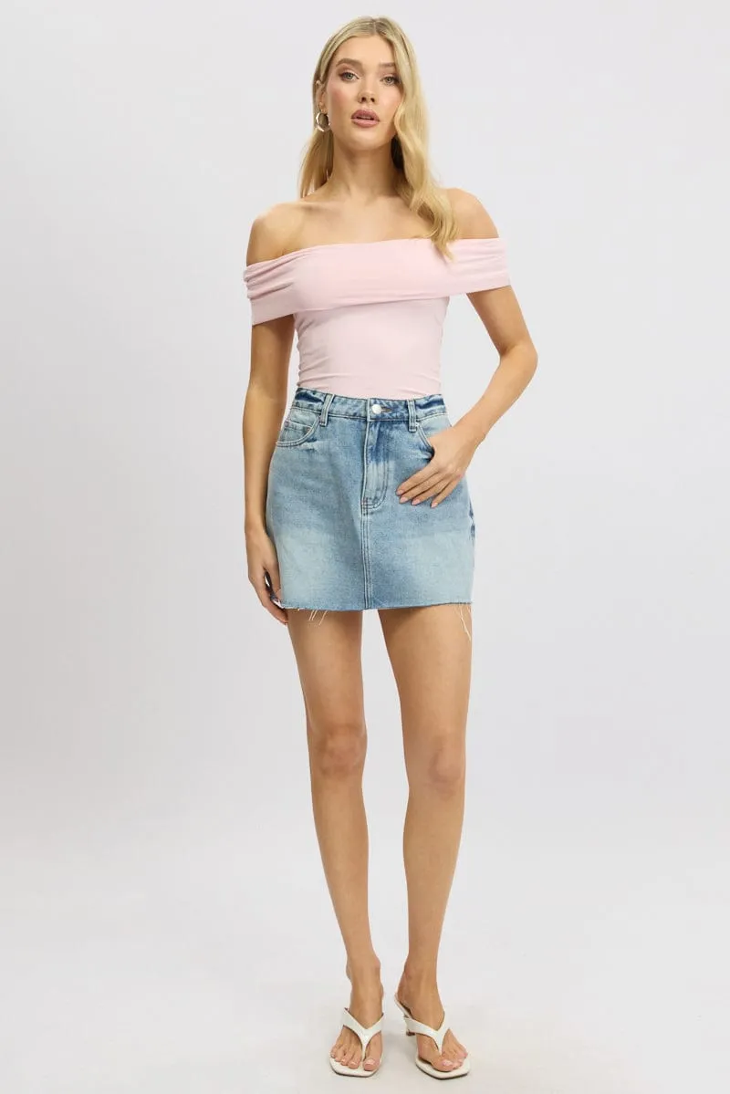 Pink Off Shoulder Top Jersey sold by Ally Fashion product image thumbnail 2
