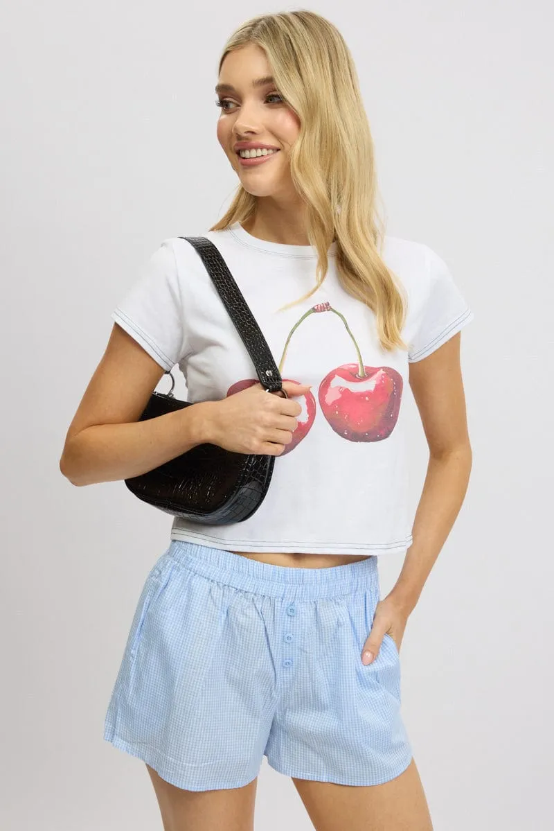 White Graphic Tee Short Sleeve sold by Ally Fashion product image thumbnail 3