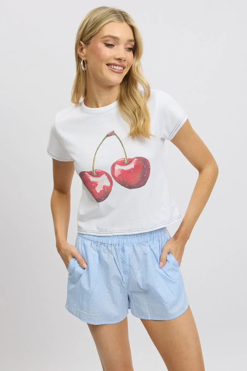 White Graphic Tee Short Sleeve sold by Ally Fashion