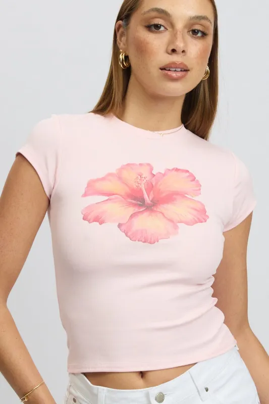 Pink Graphic Tee Short Sleeve sold by Ally Fashion