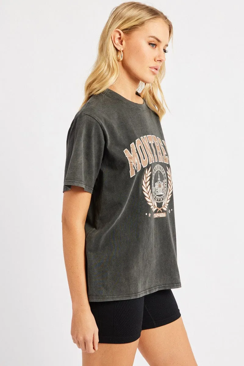 Black Graphic Tee Short Sleeve sold by Ally Fashion product image thumbnail 4