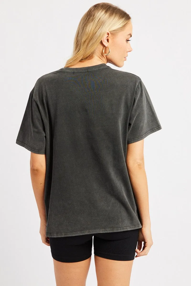 Black Graphic Tee Short Sleeve sold by Ally Fashion product image thumbnail 5