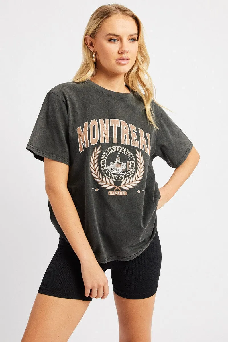 Black Graphic Tee Short Sleeve sold by Ally Fashion product image thumbnail 3