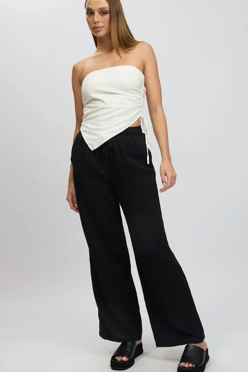 Black Wide Leg Pants Elasticated Waist sold by Ally Fashion product image thumbnail 2
