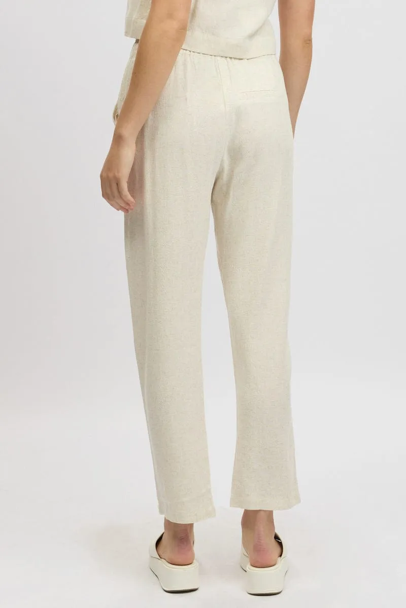 Beige Tapered Pants Elasticated Waist sold by Ally Fashion product image thumbnail 5