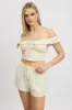 Beige Shorts Elasticated Waist sold by Ally Fashion