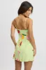 Green Abstract Mini Dress Ruched Bust sold by Ally Fashion