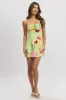 Green Abstract Mini Dress Ruched Bust sold by Ally Fashion
