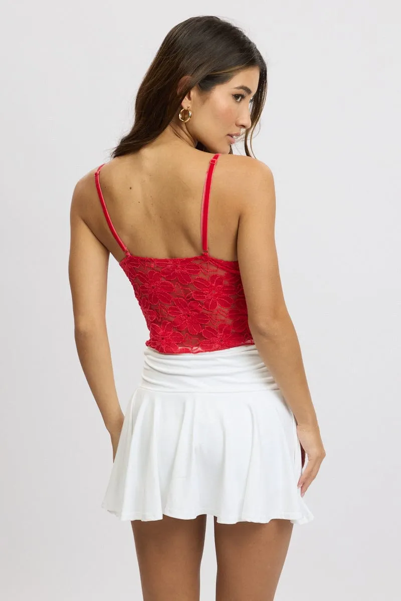 Red Singlet Top Lace sold by Ally Fashion product image thumbnail 5