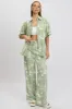 Green Abstract Relaxed Shirt Short Sleeve sold by Ally Fashion