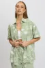 Green Abstract Relaxed Shirt Short Sleeve sold by Ally Fashion