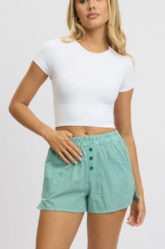 Green Check Boxer Shorts Elasticated Waist sold by Ally Fashion