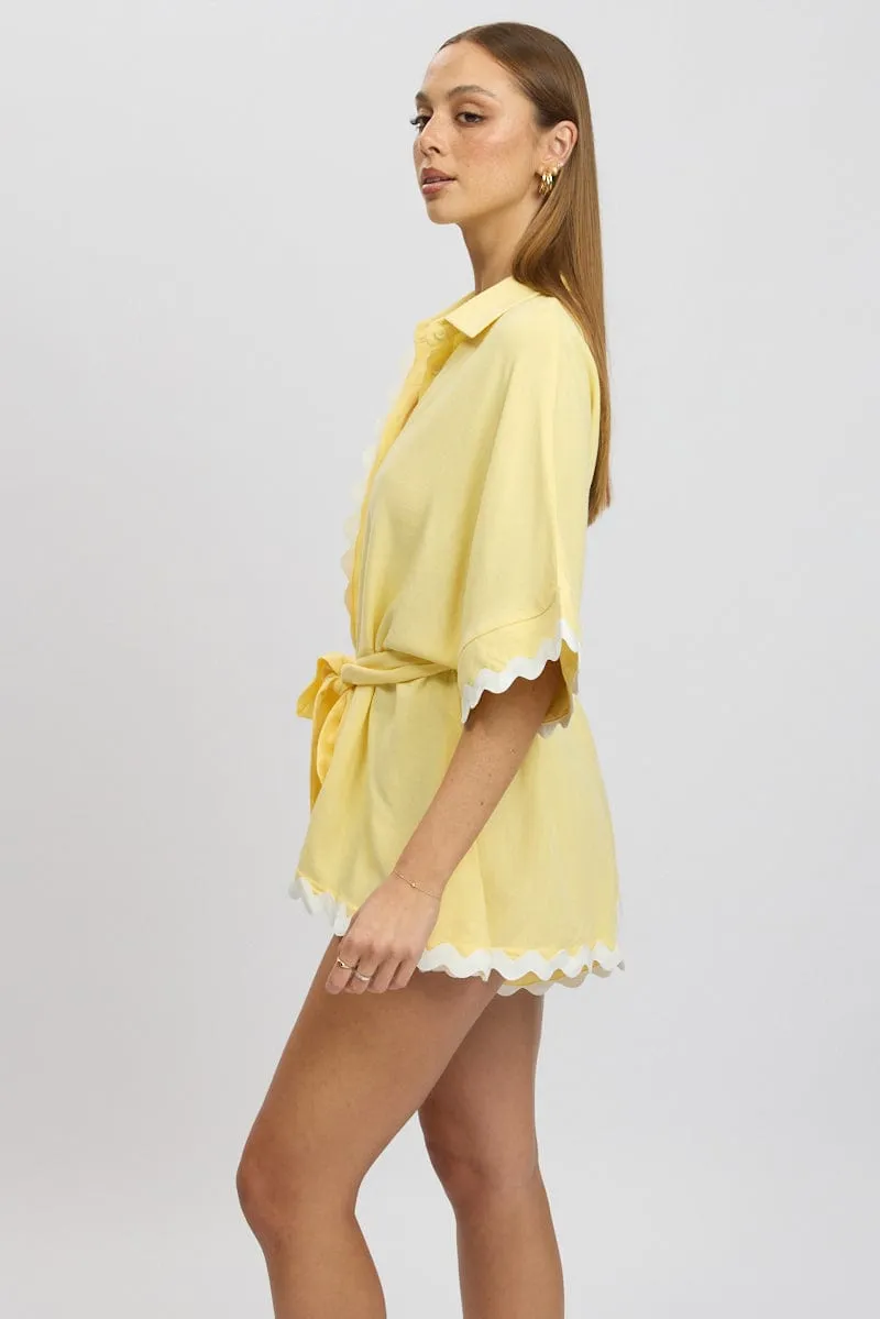 Yellow Oversized Playsuit sold by Ally Fashion product image thumbnail 4