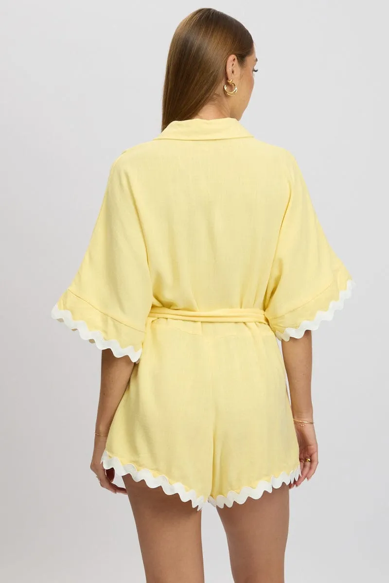 Yellow Oversized Playsuit sold by Ally Fashion product image thumbnail 5
