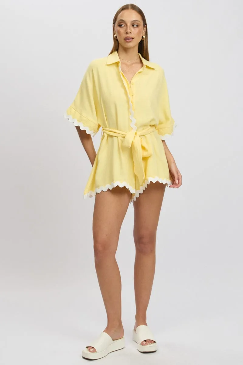 Yellow Oversized Playsuit sold by Ally Fashion product image thumbnail 2
