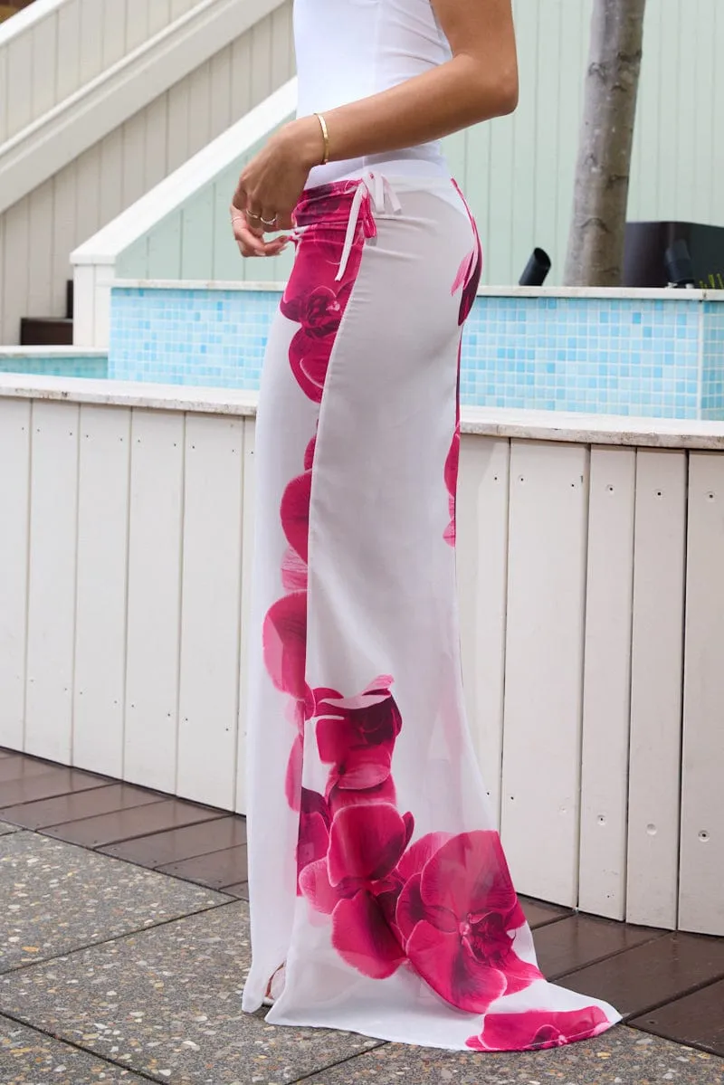 White Floral Beach Skirt sold by Ally Fashion product image thumbnail 4