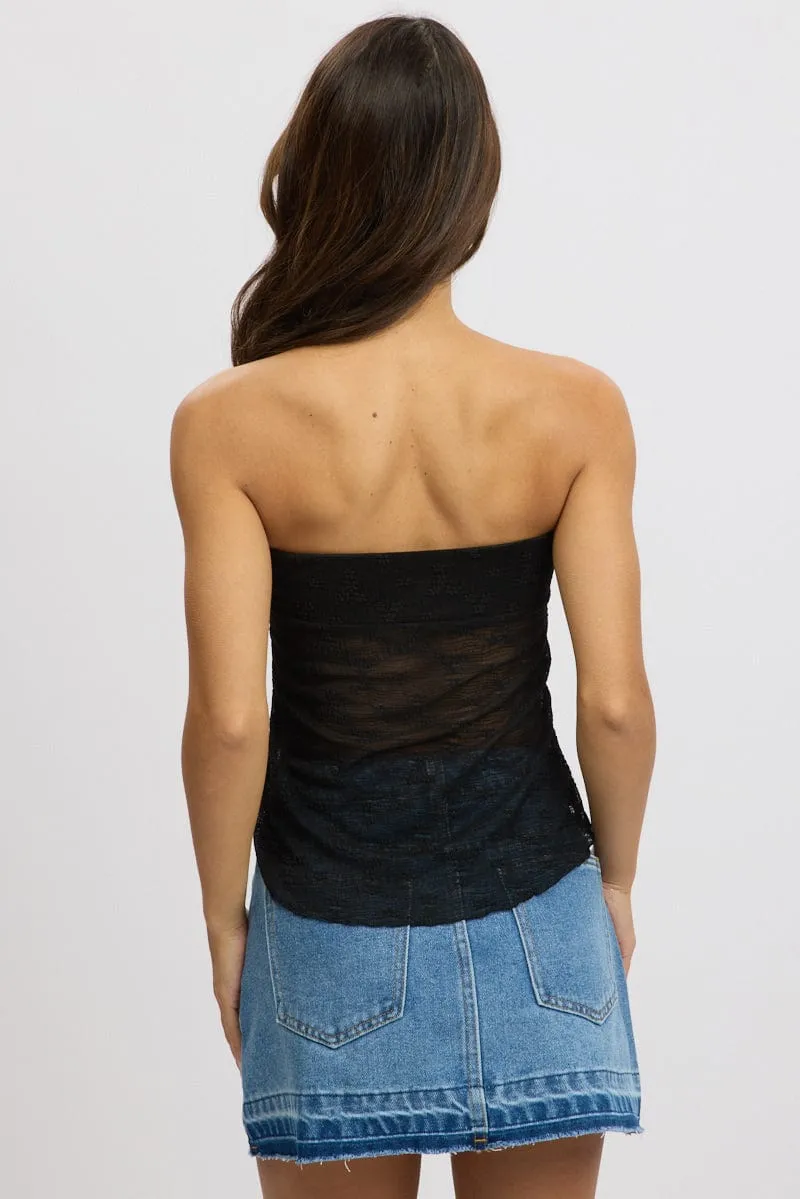 Black Bandeau Top Lace sold by Ally Fashion product image thumbnail 5