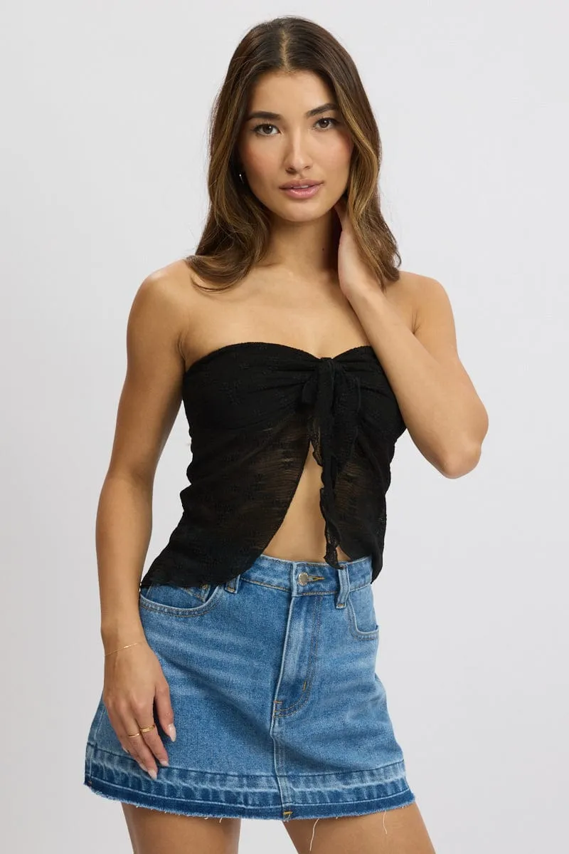 Black Bandeau Top Lace sold by Ally Fashion product image thumbnail 3