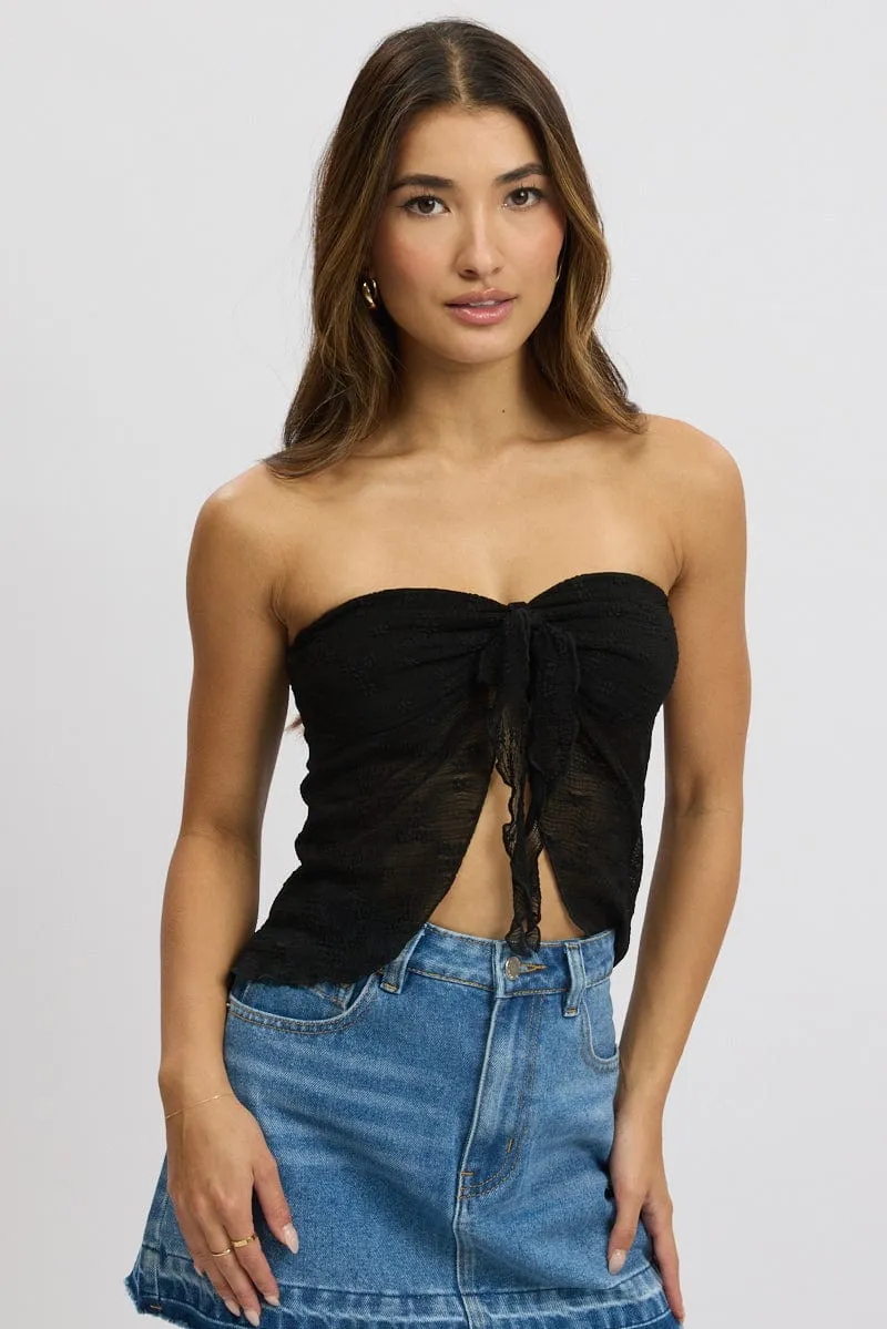 Black Bandeau Top Lace sold by Ally Fashion
