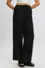 Black Wide Leg Pants High Rise Eyelet Fabric sold by Ally Fashion