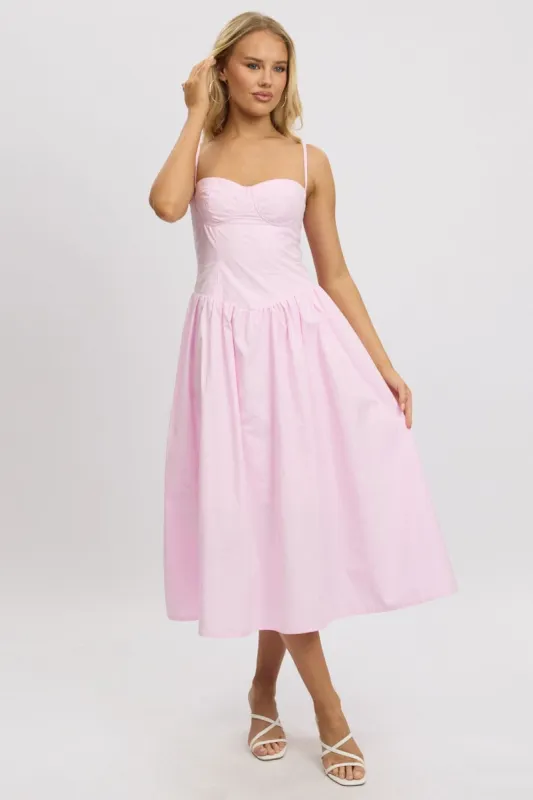 Pink Midi Dress Corset Bust sold by Ally Fashion