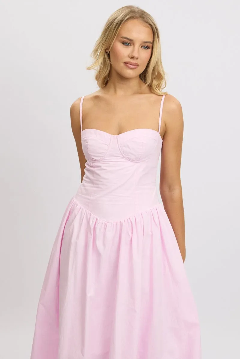 Pink Midi Dress Corset Bust sold by Ally Fashion product image thumbnail 2